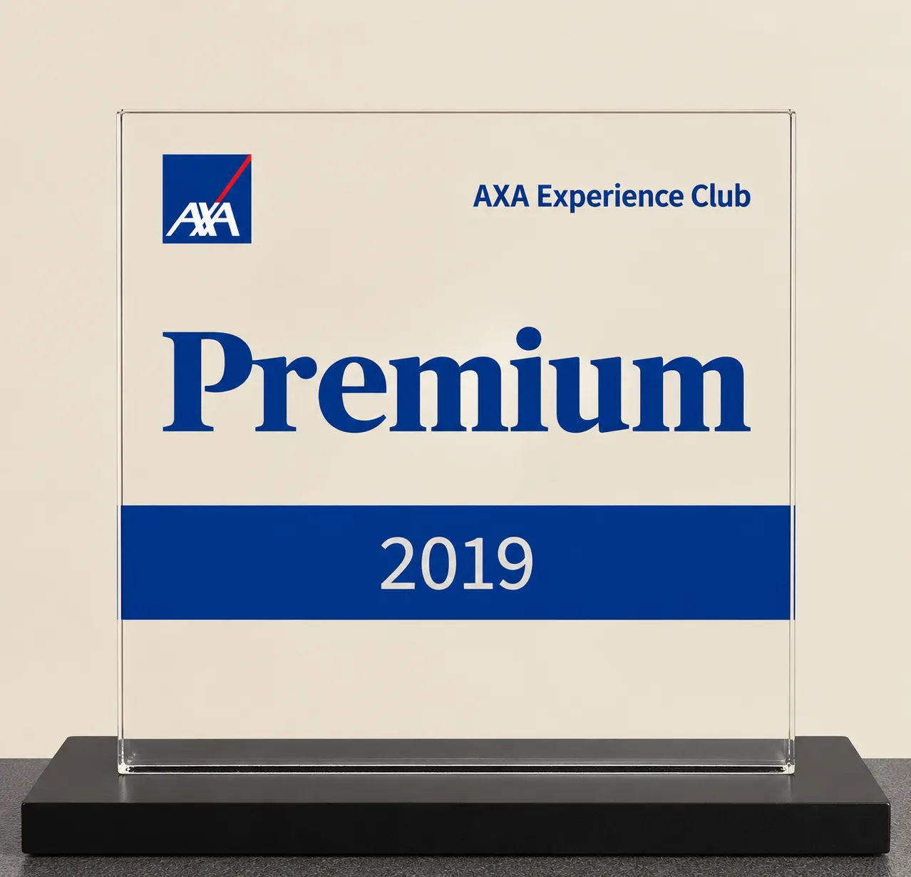 Placa AXA Experience Club Premium 2019